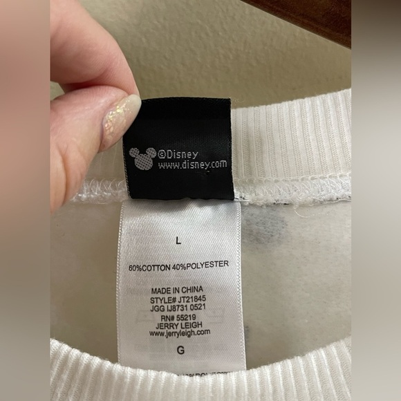 Disney Mickey Mouse Cropped Long Sleeve Sweatshirt, Size Large - Picture 5 of 5